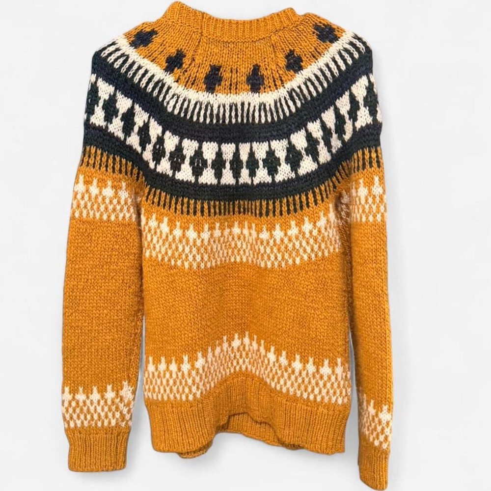 Lucky Brand yellow fair isle sweater Size S